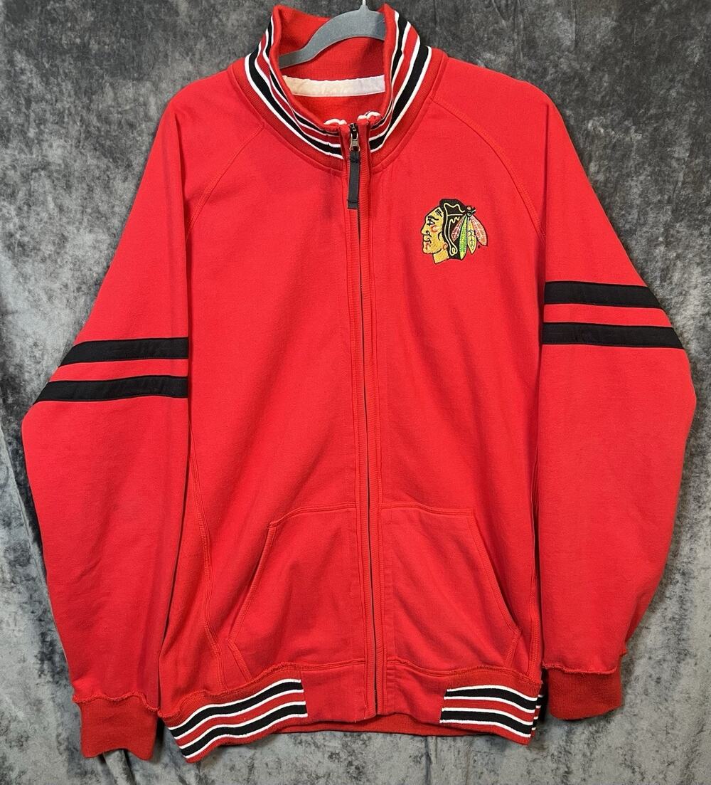 Chicago Blackhawks Red Full Zip Jacket G-III Apparel Size L NHL Varsity Style